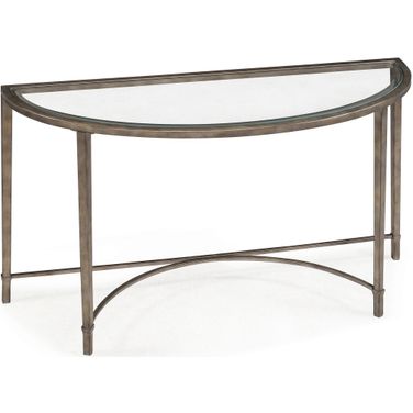 Copia Demilune Sofa Table In Antiqued Silver
