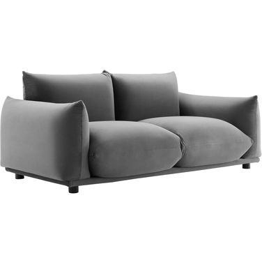 Copious Performance Velvet Loveseat In Gray