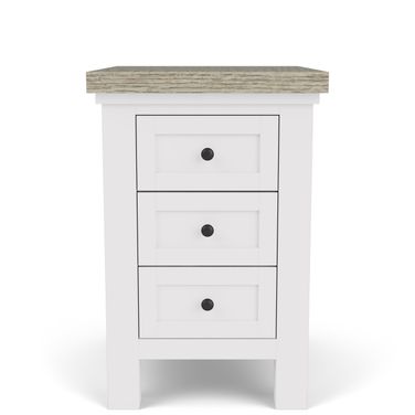 Cora Chairside Table In Cloud and Fog