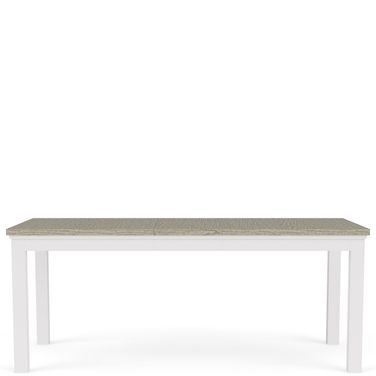 Cora Rectangular Leg Dining Table In Cloud and Fog