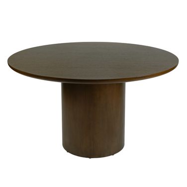Coral Round Wood Pedestal Dining Table In Walnut