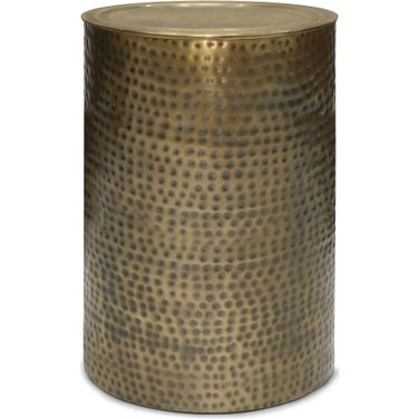 Corbin Metal Side Table In Hammered Antique Gold