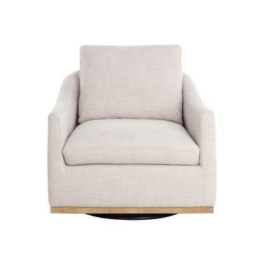 Corbin Swivel Lounge Chair In Effie Linen