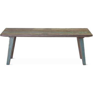 Cordoba 48 Inch Bench with Reclaimed Wood In Vintage Teal
