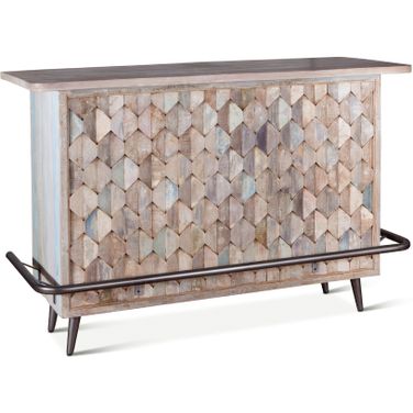 Cordoba Bar with Reclaimed Wood In Vintage Teal
