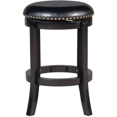 Cordova 24 Inch Swivel Backless Counter Stool In Black
