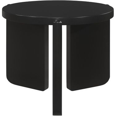 Cordova Round Solid Wood End Table Black