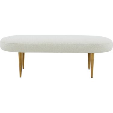 Corinne Oval Bench In Ivory And Gold