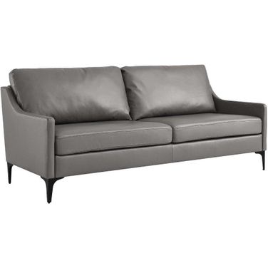 Corland Gray Leather Sofa