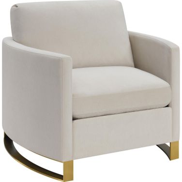Corliss Upholstered Arched Arms Chair Beige