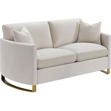 Corliss Upholstered Arched Arms Loveseat Beige