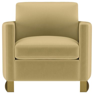 Corliss Upholstered Curved Track Arm Chair In Camel