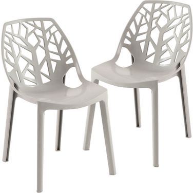 Cornelia Dining Chair Set of 2 In Solid Grey