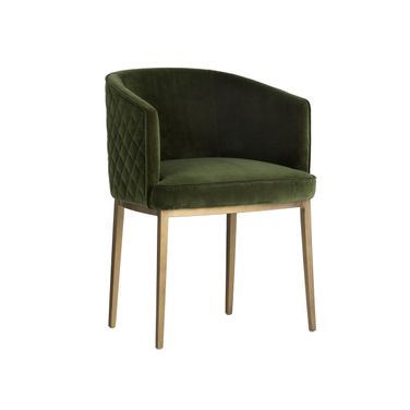 Cornella Dining Armchair In Forest Green