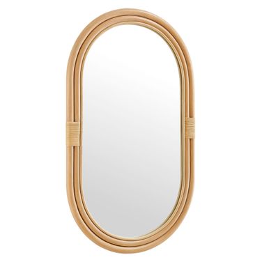 Corsica Oval Rattan Wall Mirror In Natural
