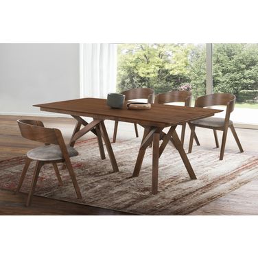 Cortina and Jackie 5-Piece Walnut Rectangular Dining Set