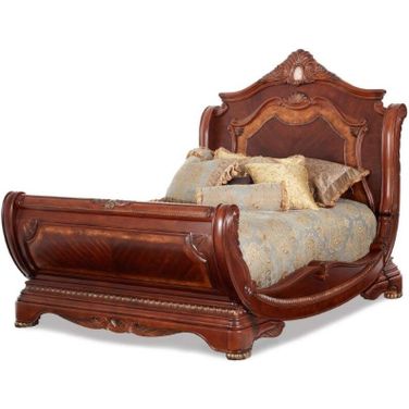 Cortina Honey Walnut Queen Sleigh Bed