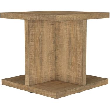 Cortona Square Engineered Wood End Side Table In Mango