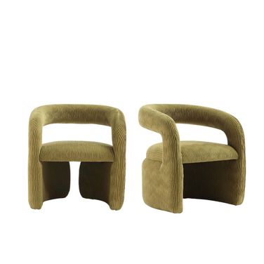 Corvette Dining Chair Set of 2 In Olive Green