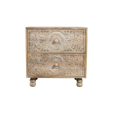 Cory 2-Drawer Solid Wood Nightstand In Natural