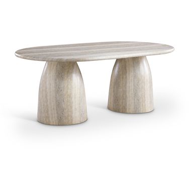Cosenza 78 Inch Concrete Dining Table In Travertine