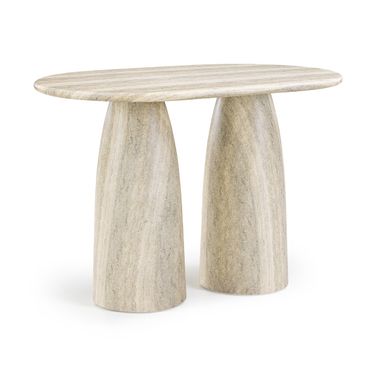 Cosenza Concrete Indoor and Outdoor Bar Table In Travertine