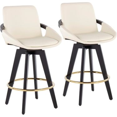 Cosmo Swivel Fixed Height Counter Stool Set of 2 In Cream
