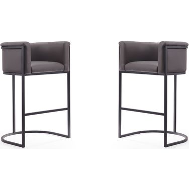 Cosmopolitan Barstool in Pebble and Black (Set of 2)