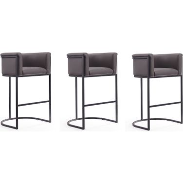 Cosmopolitan Barstool in Pebble and Black (Set of 3)
