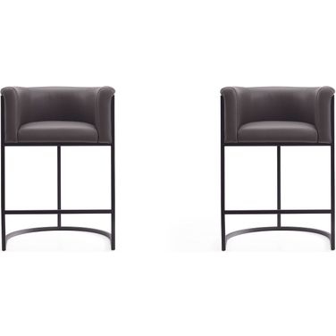 Cosmopolitan Counter Stool in Pebble and Black (Set of 2)