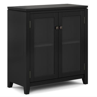 Cosmopolitan Solid Wood Low Storage Cabinet In Black