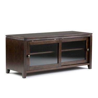 Cosmopolitan Solid Wood TV Media Stand In Mahogany Brown