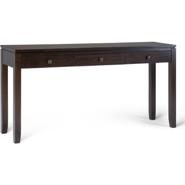 Cosmopolitan Solid Wood Wide Console Sofa Table In Mahogany Brown