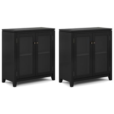Cosmopolitan Storage Cabinet Set of 2 In Black