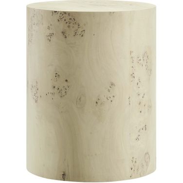 Cosmos 16 Inch Round Burl Wood Side Table In Burl
