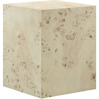 Cosmos 16 Inch Square Burl Wood Side Table In Burl