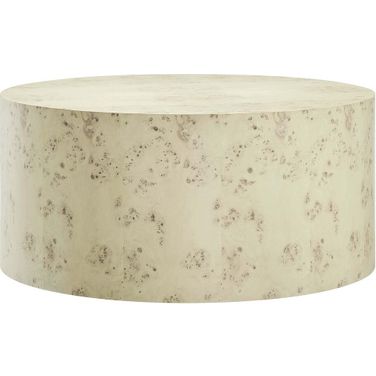Cosmos 35 Inch Round Burl Wood Coffee Table In Burl
