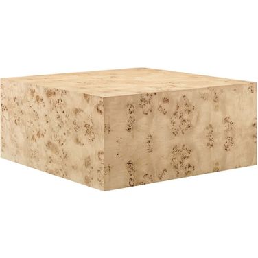 Cosmos 36 Inch Square Burl Wood Coffee Table In Burl