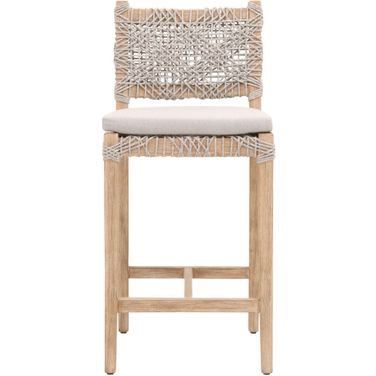 Woven Costa Counter Stool In Taupe and Natural Gray