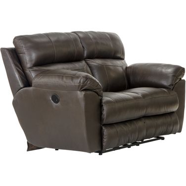 Costa Power Lay Flat Reclining Loveseat In Chocolate