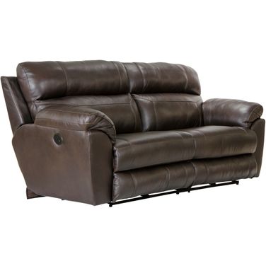 Costa Power Lay Flat Reclining Sofa In Chocolate
