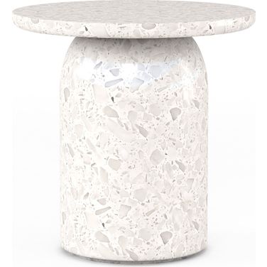 Cotiere Terrazzo End Table In White