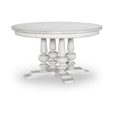 Cottage Park Complete Round Table In Aged White