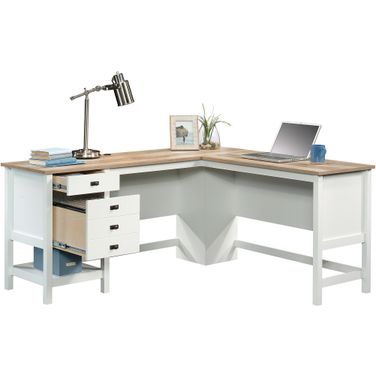 Cottage Road L-Shaped Desk In Soft White