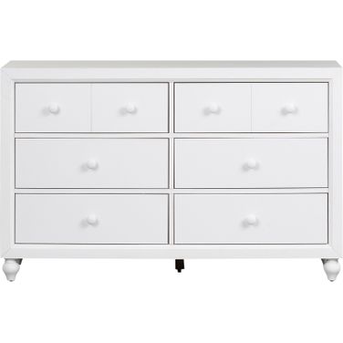 Cottage View White 6 Drawer Dresser