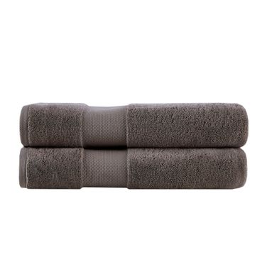 Cotton Bath Sheet 2 Piece Set In Charcoal
