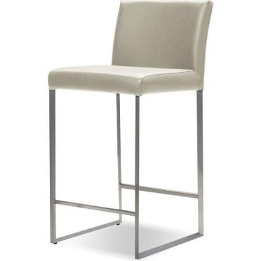 Counter Stool Tate Wheat Leather, Brushed Ss