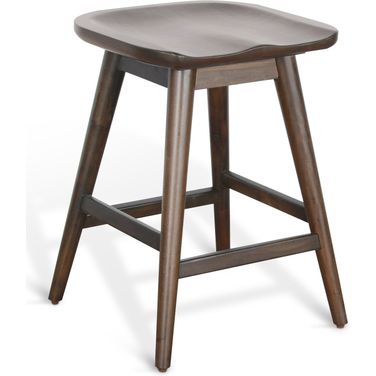 Counter Stool with Saddle Seat In Coffee Bean