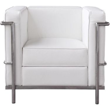 Cour White Italian Leather Chair