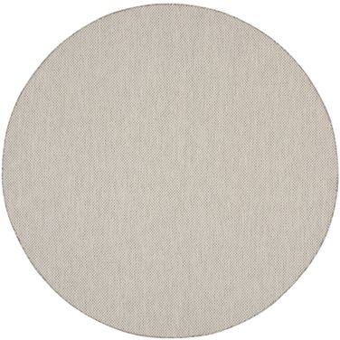 Courtyard 10' x 10' Round Rug In Ivory and Silver